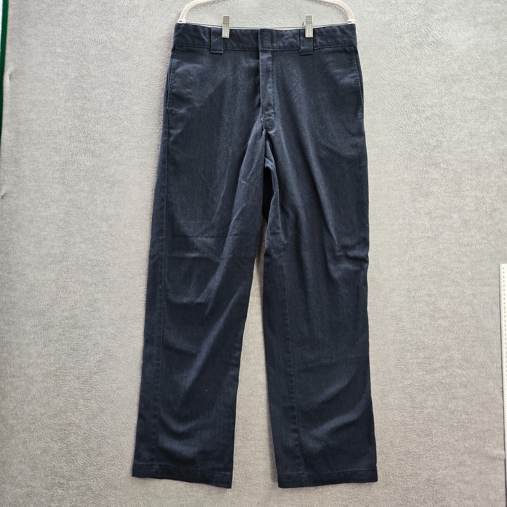 Dickies Men Pants 34X32 Blue 874 FLEX Original‎ Fit Polyester Cotton Logo